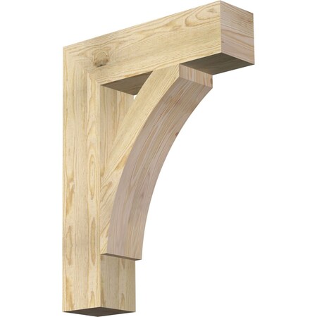 Ekena Millwork Thorton Block Rough Sawn Bracket, Douglas Fir, 6"W x 24"D x 32"H BKT06X24X32THR05RDF